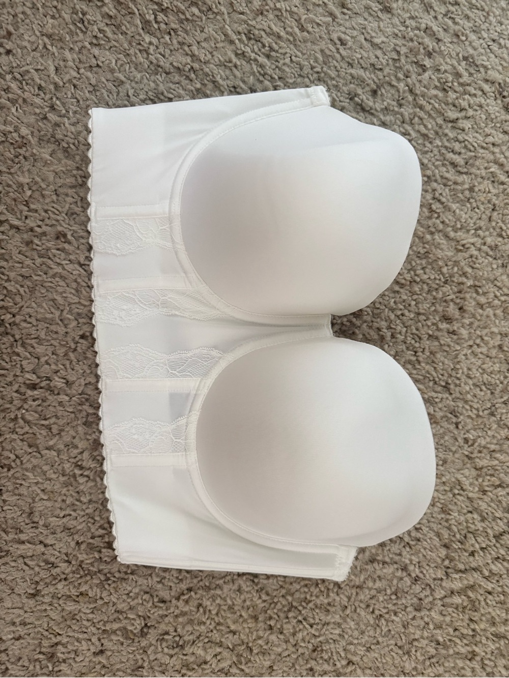 Strapless Longline Bandeau Bra in White - Sleek Support
